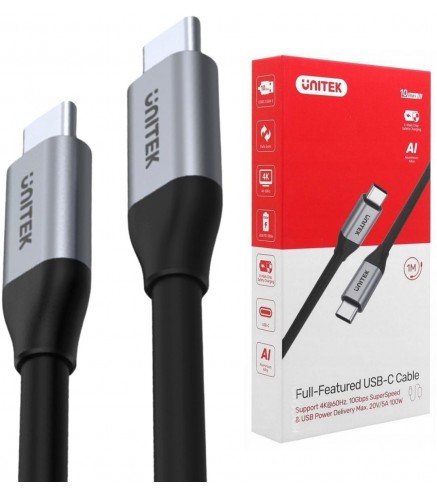 Przewód Usb Unitek C14082Abk Usb-C Na Usb-C 10Gbps 4K 60Hz 20V/5A