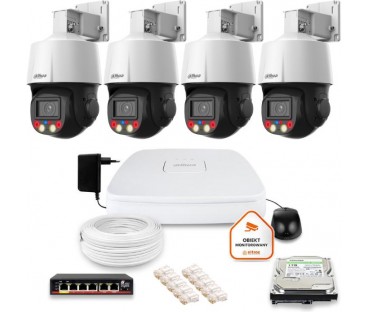 Zestaw Monitoringu Ip Dahua 4 Kamery Obrotowe 4Mpx Dysk 1Tb