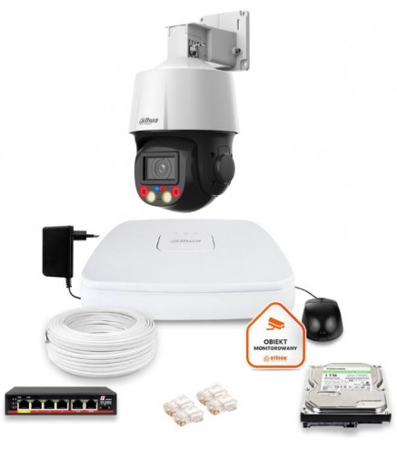 Zestaw Monitoringu Ip Dahua Kamera Obrotowa 4Mpx Dysk 1Tb