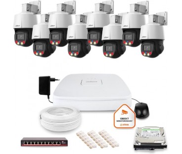 Zestaw Monitoringu Ip Dahua 8F Kamer Obrotowych 4Mpx Dysk 1Tb