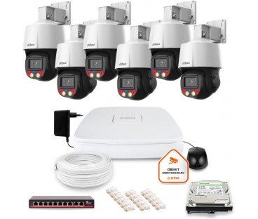 Zestaw Monitoringu Ip Dahua 6 Kamer Obrotowych 4Mpx Dysk 1Tb
