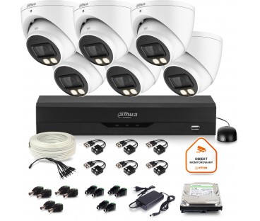Zestaw Monitoringu Dahua 6X Kamera Kopułkowa Hac-Hdw1500T-Il-A-0280B-S2 1Tb Ir 40M 51Mp