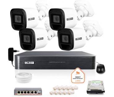 Zestaw Monitoringu Ip Bcs Basic 4X Kamera Bcs-B-Tip12Fr3(2.0) Rejestrator Z Dyskiem 1Tb