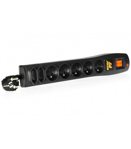 P7 - Filtr Zasilający Acar - 5 Gniazd Euro I 2 Gniazda Europlug