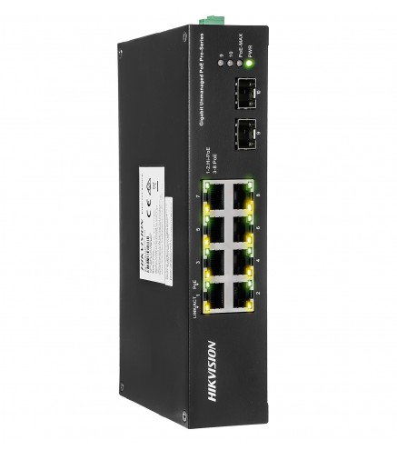 Ds-3T0510Hp-E/hs - Switch Przemysłowy, Gigabitowy Poe 8-Port + 2 Sfp