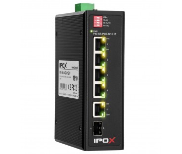Pxi-S6-P4G-U1G1F - Switch Przemysłowy Gigabitowy Poe 4-Port + 1 Rj45 + 1 Sfp