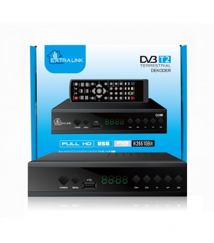 Extralink Home Tuner Dekoder Dvb-T2 Tv Naziemnej H.265 Hevc Full Hd Usb Hdmi + Pilot