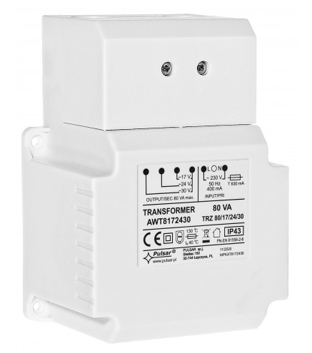 Awt8172430 - Transformator Trz 80Va/17V/24V/30V Ac/ac