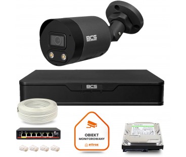 Zestaw Monitoringu Ip Bcs Point 1X Kamera Bcs-P-Tip28Fwr3L2-Ai2-G Rejestrator Z Dyskiem 1Tb