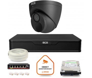 Zestaw Monitoringu Ip Bcs Point 1X Kamera Bcs-P-Eip28Fwr3-Ai2-G Rejestrator Z Dyskiem 1Tb