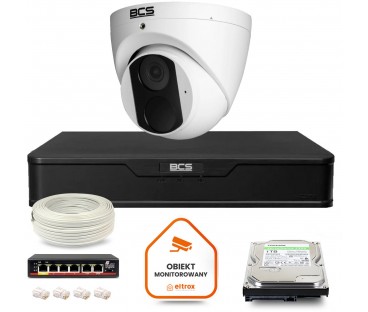 Zestaw Monitoringu Ip Bcs Point 1X Kamera Bcs-P-Eip14Fsr3 Rejestrator Z Dyskiem 1Tb