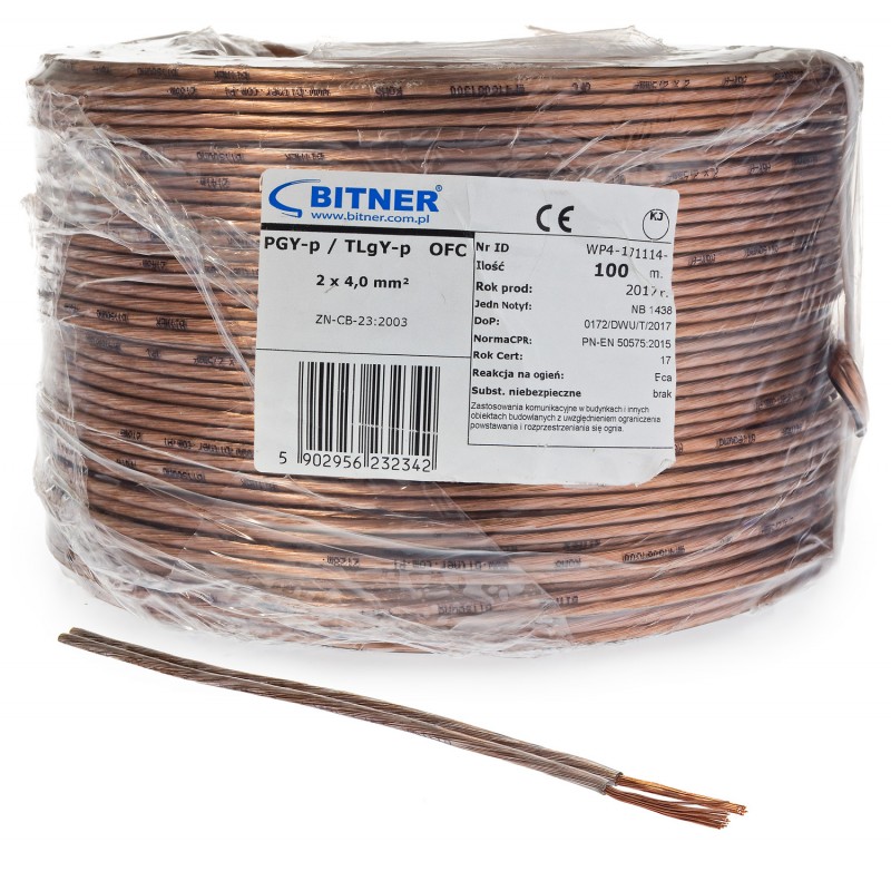 Przewód Głośnikowy Bitsound Pgy-P  2X 4 Mm (100 M)