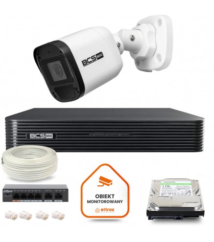 Zestaw Monitoringu Ip Bcs Basic 1X Kamera Bcs-B-Tip15Fr3(2.0) Rejestrator Z Dyskiem 1Tb