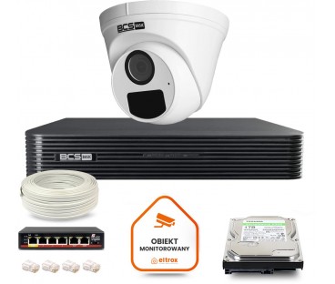 Zestaw Monitoringu Ip Bcs Basic 1X Kamera Bcs-B-Eip15Fr3(2.0) Rejestrator Z Dyskiem 1Tb
