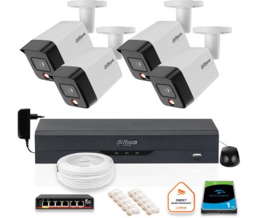 Zestaw 4 Kamery Ip Dahua 8Mpx Pc-Hfw1839Tc-A-Il-0280B-S6 + Dysk 1Tb