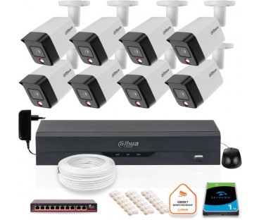 Zestaw 8 Kamery Ip Dahua 8Mpx Pc-Hfw1839Tc-A-Il-0280B-S6 + Dysk 1Tb