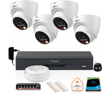 Zestaw 4 Kamer Ip Dahua 8Mpx Ipc-Hdw1839T-A-Il-0280B-S6 + Dysk 1Tb