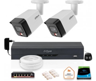 Zestaw 2 Kamery Ip Dahua 8Mpx Pc-Hfw1839Tc-A-Il-0280B-S6 + Dysk 1Tb