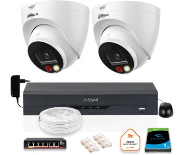 Zestaw 2 Kamery Ip Dahua 8Mpx Ipc-Hdw1839T-A-Il-0280B-S6 + Dysk 1Tb