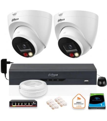 Zestaw 2 Kamery Ip Dahua 8Mpx Ipc-Hdw1839T-A-Il-0280B-S6 + Dysk 1Tb