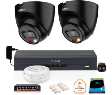 Zestaw 2 Kamery Ip Dahua 4Mpx Ipc-Hdw1439V-A-Il-Black + Dysk 1Tb