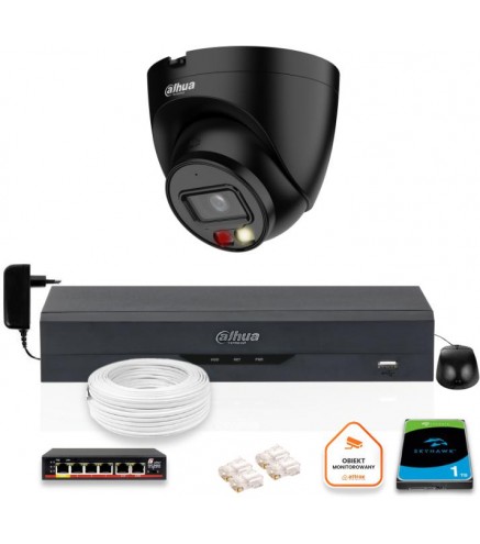 Zestaw Kamera Ip Dahua 4Mpx Ipc-Hdw1439V-A-Il-Black + Dysk 1Tb