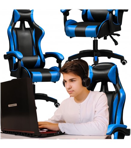 Extralink Gaming | Fotel Gamingowy | Biurowy, Obrotowy, Kubełkowy, Czarno-Niebieski, G-523