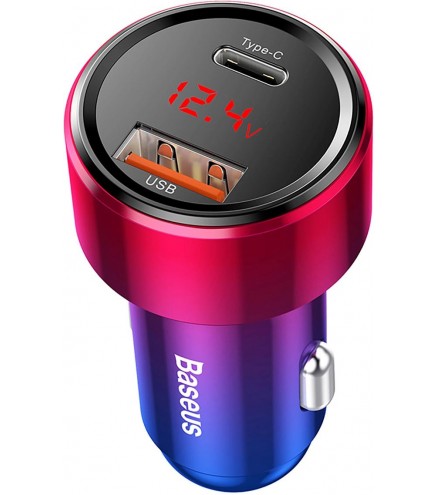 Ładowarka Samochodowa Baseus Magic Series Pps Usb-C/usb-A 45W Różowo-Niebieska