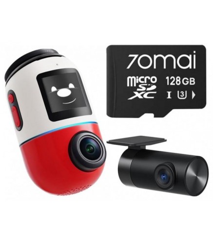 Wideorejestrator 70Mai X800 Dash Cam 4K Dual Omni Set Red + Karta Pamięci 70Mai 128Gb