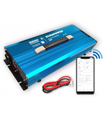 Przetwornica Napięcia Inwerter Europower 24V Dc / 230V Ac 3000W / 6000W Czysty Sinus Bluetooth