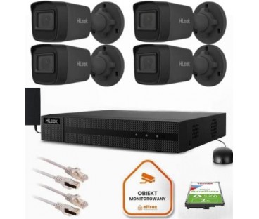 Zestaw Do Monitoringu Hilook 4 Kamery Ip Ipcam-B4-P Black 2K+
