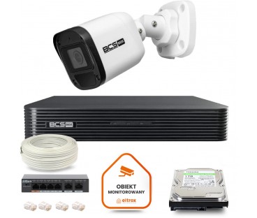 Zestaw Monitoringu Ip Bcs Basic 1X Kamera Bcs-B-Tip15Fr3(2.0) Rejestrator Z Dyskiem