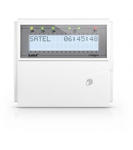 Satel Manipulator Lcd (Białe Podświetlenie, Czytnik Kart Zbliżeniowych 125 Khz) Int-Klcdr-W