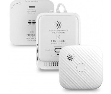 Zestaw Czujników Wifi Firesco Czujnik Czadu+Czujnik Dymu+Czujnik Gazu