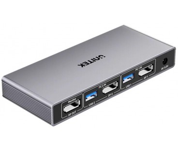 Unitek Przełącznik Kvm 8K@60Hz Usb 3.0 5Gbps Dp