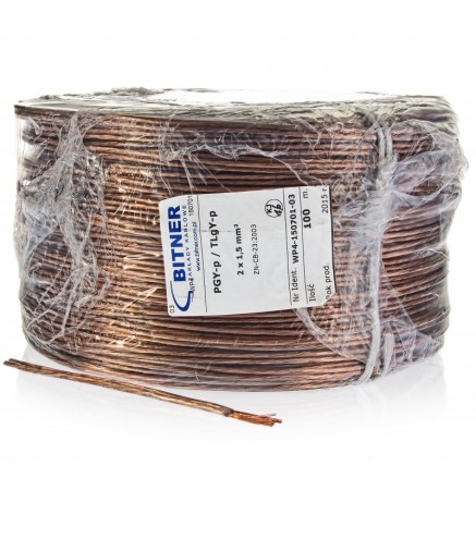 Przewód Głośnikowy Bitner Bitsound Pgy-P (Tlgy) 2X1Mm2 Rolka 100M.