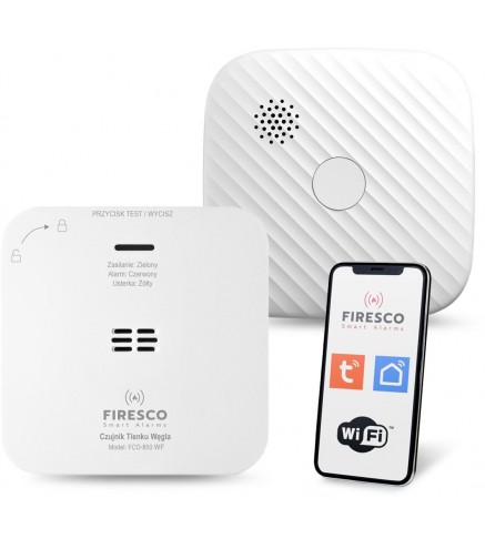 Zestaw Czujników Firesco Czujnik Czadu + Dymu Z Wifi