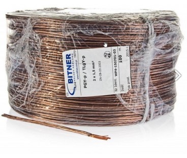 Przewód Głośnikowy Bitner Bitsound Pgy-P (Tlgy) 2X0,75Mm2 Rolka 100M.