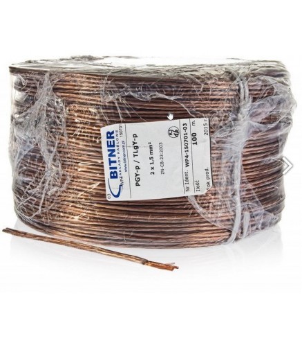 Przewód Głośnikowy Bitner Bitsound Pgy-P (Tlgy) 2X0,75Mm2 Rolka 100M.