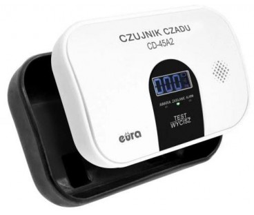 Czujnik Czadu Eura Cd-45A2 Wolnostojący, Bateryjny, Wyswietlacz Lcd