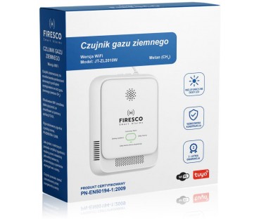 Czujnik Gazu Ziemnego Firesco Jt-Zl2010W Z Wifi Alikacja Tuya