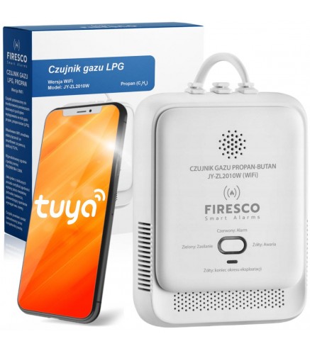 Czujnik Gazu Lpg Propan-Butan Firesco Jy-Zl2010W Z Wifi Aplikacja Tuya