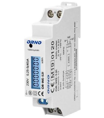 Licznik Energii Elektrycznej 1-Fazowy Orno Or-We-521