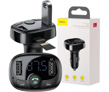 Transmiter Fm Ładowarka Samochodowa Baseus Enjoy S-09A 3.4A 2X Usb-A Microsd Bt 4.2