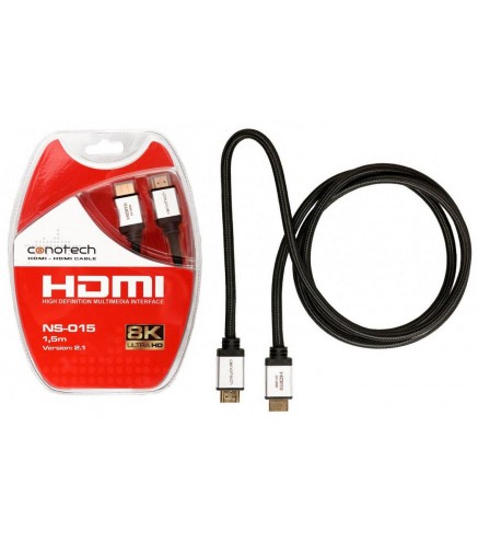 Kabel Hdmi Conotech Ns-015 8K Ver. 2.1 - 1,5M