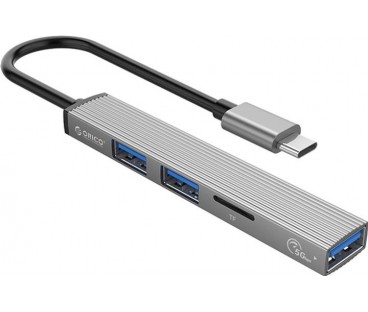 Orico Hub Usb-C 3Xport Usb-A, Czytnik Microsd, Alu