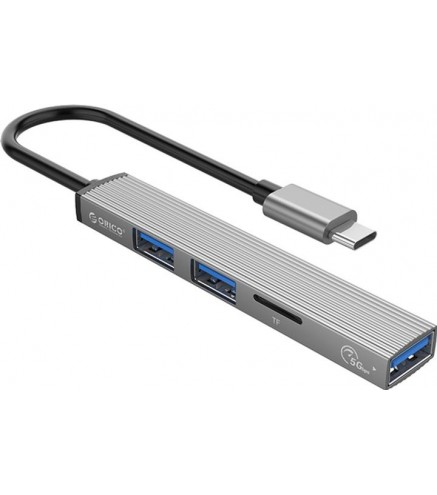 Orico Hub Usb-C 3Xport Usb-A, Czytnik Microsd, Alu