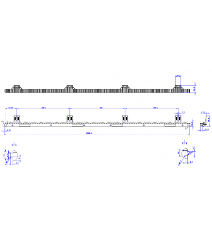 Listwa Zębata Psg 60.056 Do 600Kg - 18/1010 Mm - Nylonowa