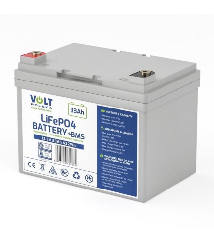 Akumulator Volt Polska Litowo-Żelazowo-Fosforanowy Lifepo4 12V 33Ah 30A