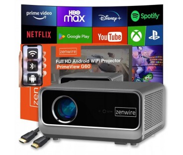 Rzutnik Android Google Tv Full Hd 4K 39000Lm Wifi Przenośny Smart Zenwire G60